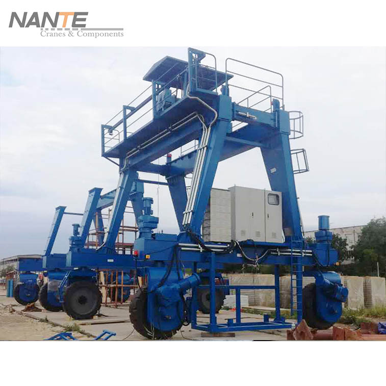 Nante's rubber tyre gantry crane with Nante's RTE series end carriage.